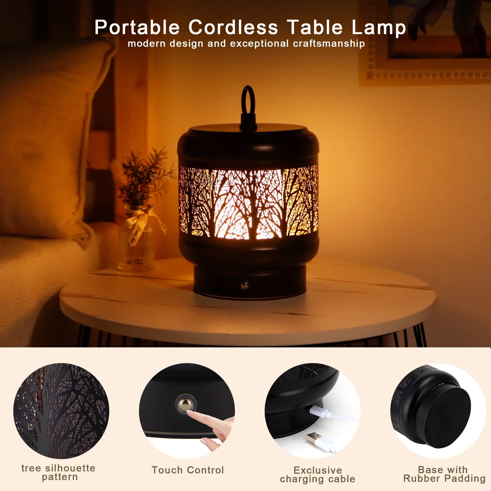 4000mah Rechargeable Battery Operated Desk Lamp uncategorized / needs cleanup with nature-inspired artwork - product view 8