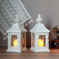 Set of 2 11''high Decorative Candle Lantern decorative candle lanterns with nature-inspired artwork