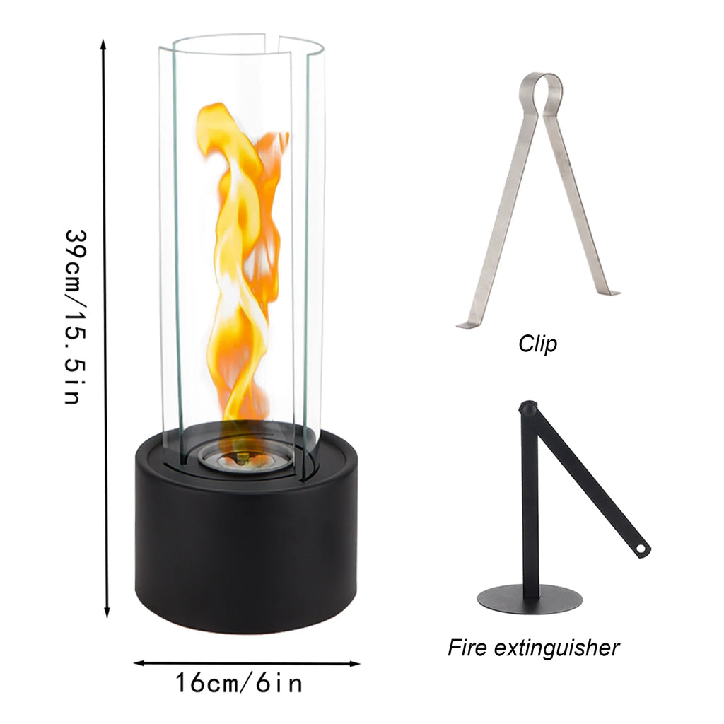 Cylindrical Bioethanol Vented uncategorized / needs cleanup with nature-inspired artwork - product view 5