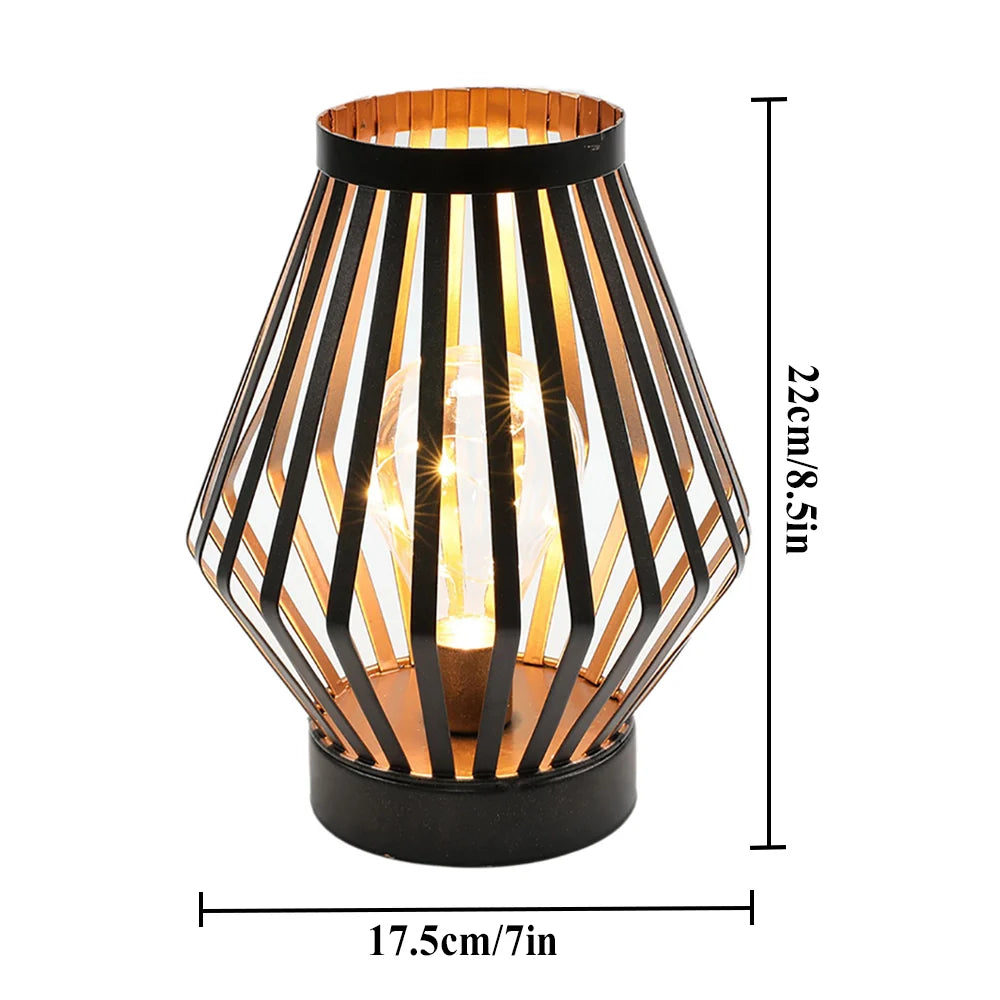 8.7”h Tall Battery Powered Table Lamp(diamond) battery operated lamps with nature-inspired artwork - product view 7