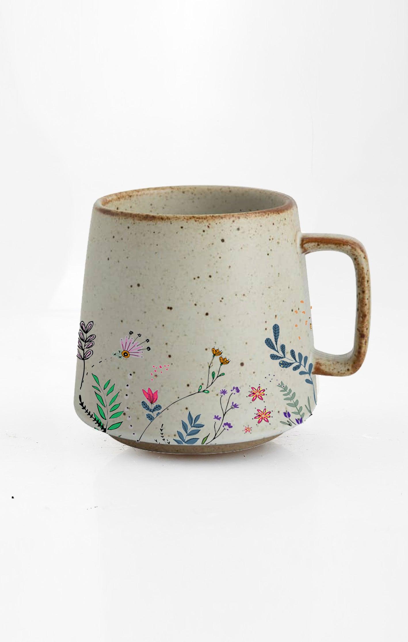 Floral Bloom ceramic mug with nature-inspired artwork