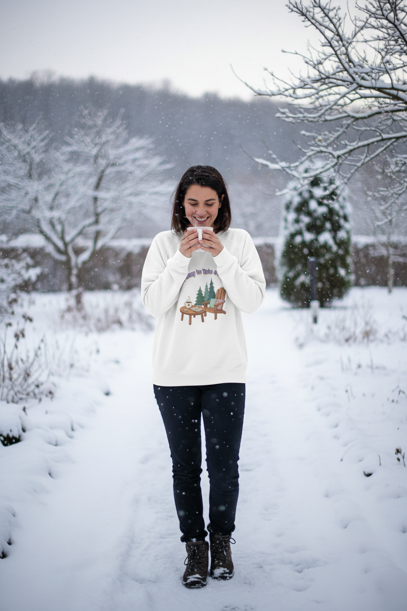 Person in sweatshirt outdoors in winter