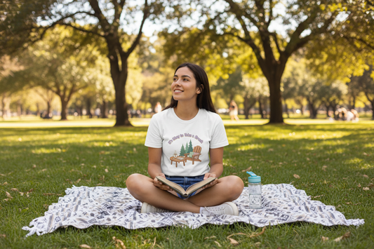 Person in t-shirt relaxing in park