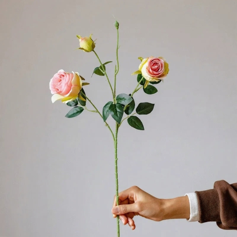 Artificial Vintage Garden Rose Stem, 25.2 Inches