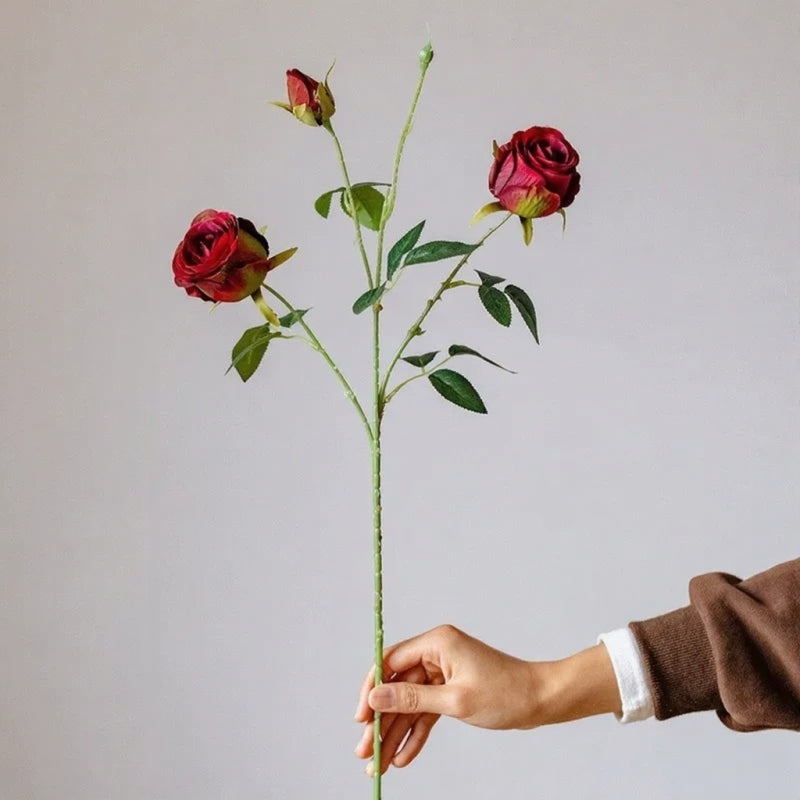 Artificial Vintage Garden Rose Stem, 25.2 Inches