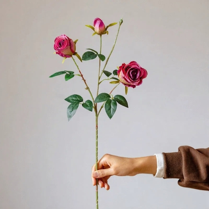 Artificial Vintage Garden Rose Stem, 25.2 Inches