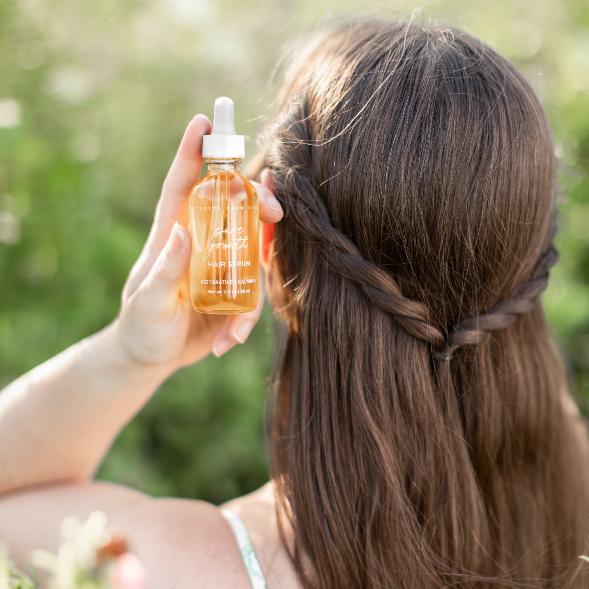 Pure Growth Hair Serum scalp + hair oil with nature-inspired artwork - product view 3