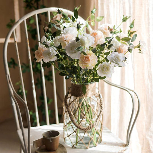 Artificial Blooming Rose Stem, 24.8 Inches