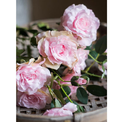 Artificial Pink Rose Stem, 24.8 Inches