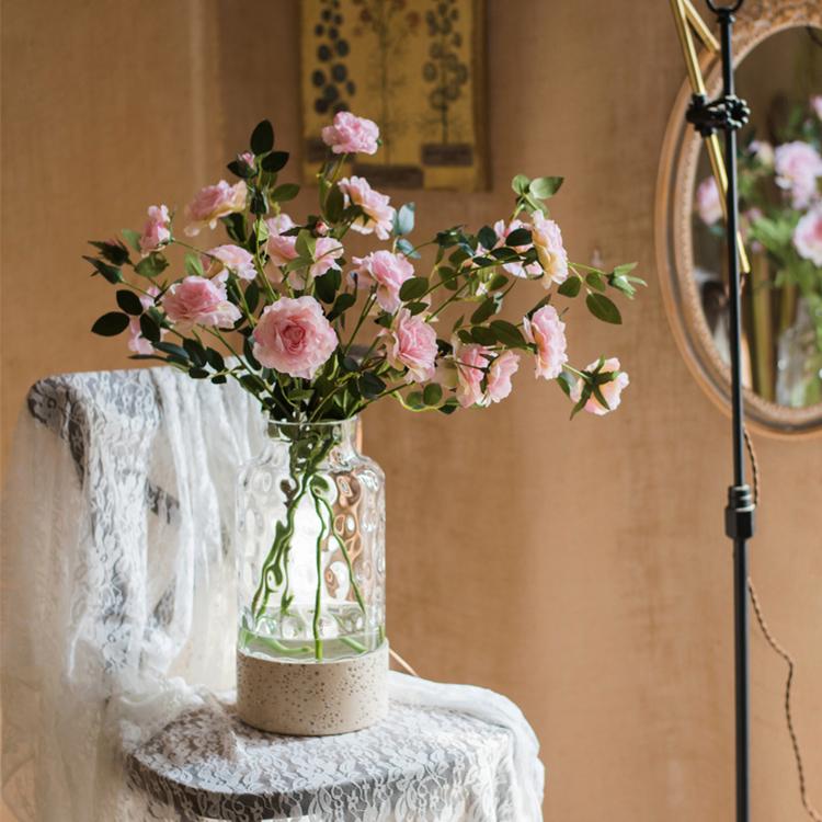 Artificial Pink Rose Stem, 24.8 Inches