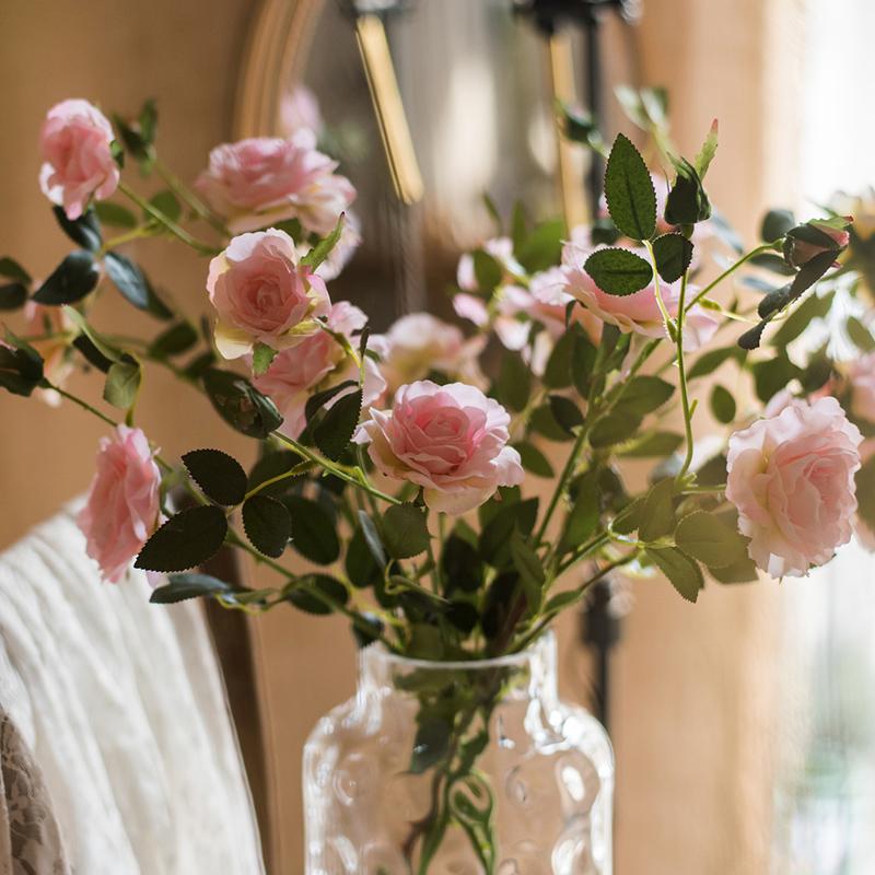 Artificial Pink Rose Stem, 24.8 Inches
