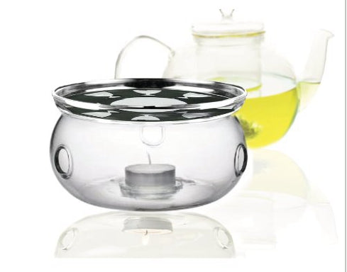 Set of Teapot with Infuser + Warmer and 6 Single Layer Cups with Cup tea set#2 with nature-inspired artwork - product view 8