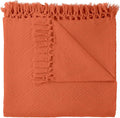 Diamond Jacquard Throw Rust throw blanket with nature-inspired artwork