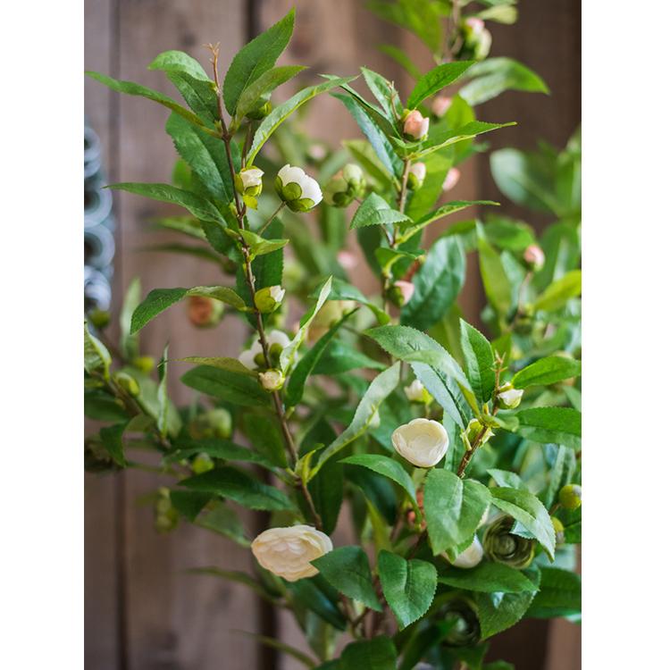 Artificial Camellia Stem in Green or White