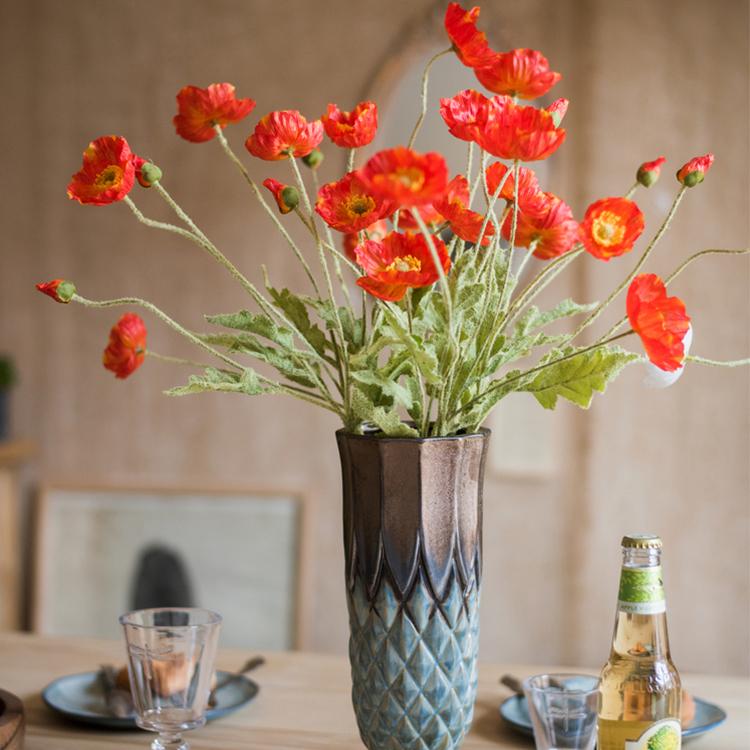 Artificial Poppy Flower Stem, 22.1 Inches