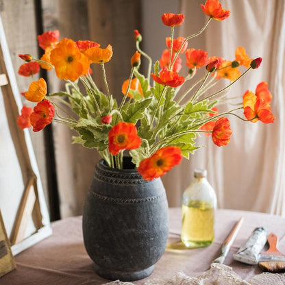 Artificial Poppy Flower Stem, 22.1 Inches