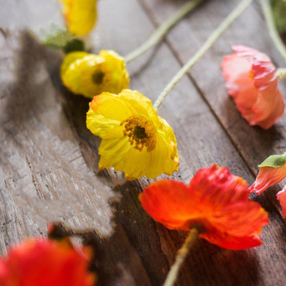 Artificial Poppy Flower Stem, 22.1 Inches