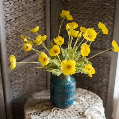 Artificial Poppy Flower Stem, 22.1 Inches