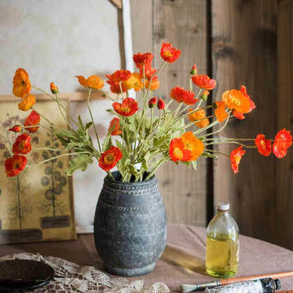Artificial Poppy Flower Stem, 22.1 Inches