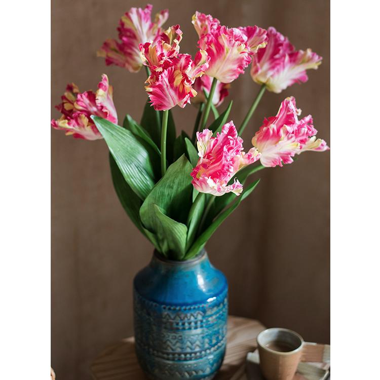 Artificial Flame Tulip Stem, 23.6 Inches