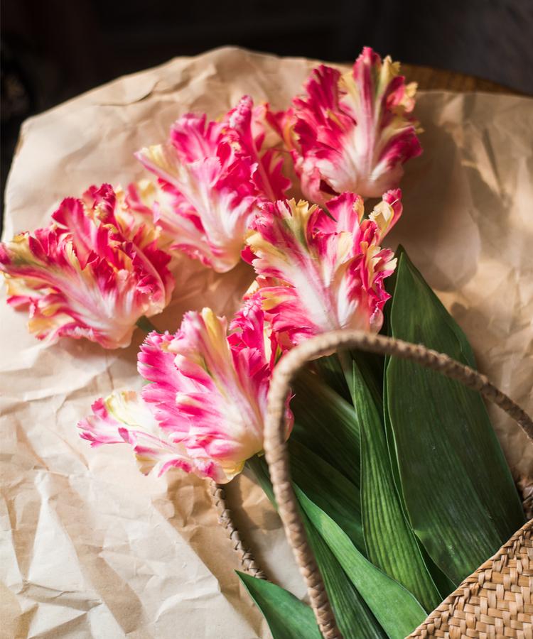 Artificial Flame Tulip Stem, 23.6 Inches