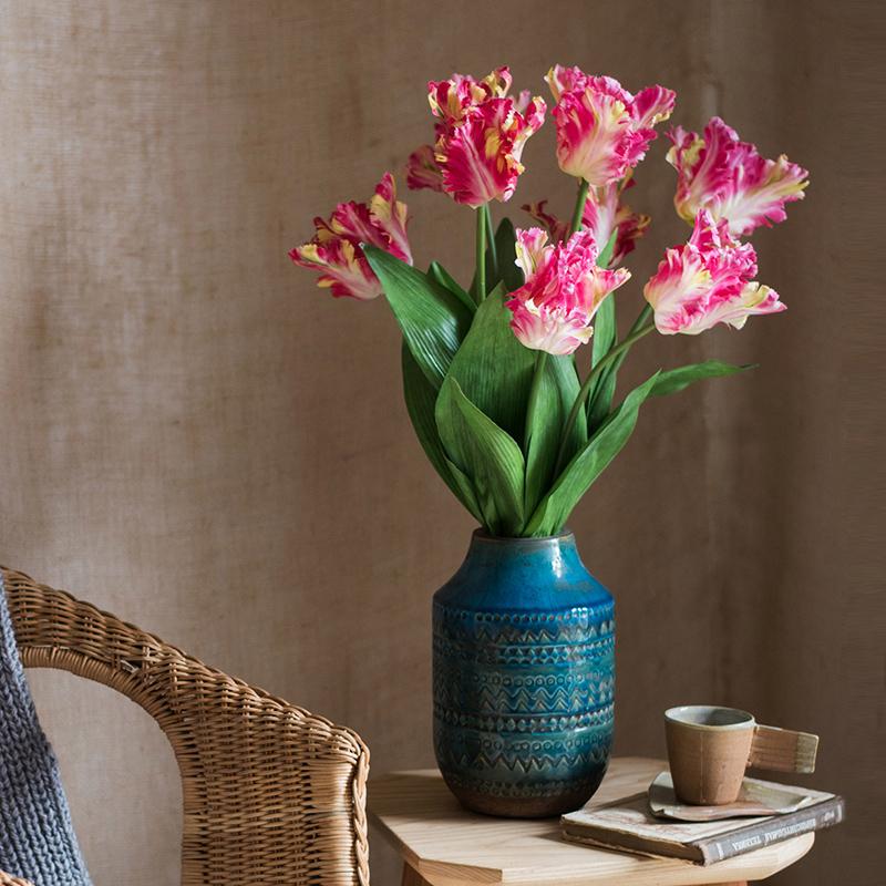Artificial Flame Tulip Stem, 23.6 Inches