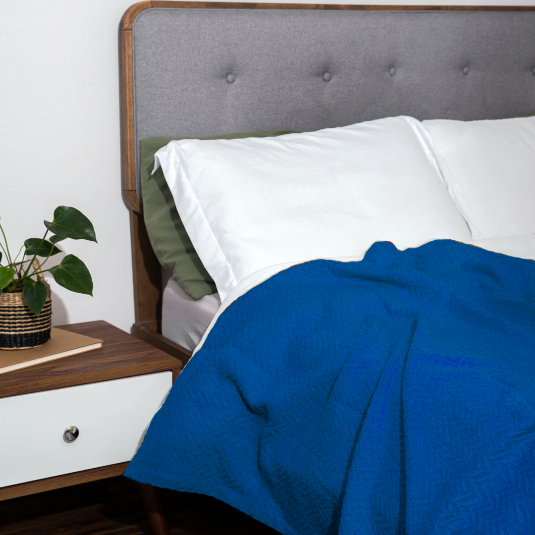 Herringbone Cotton Blanket home decor with nature-inspired artwork - product view 10