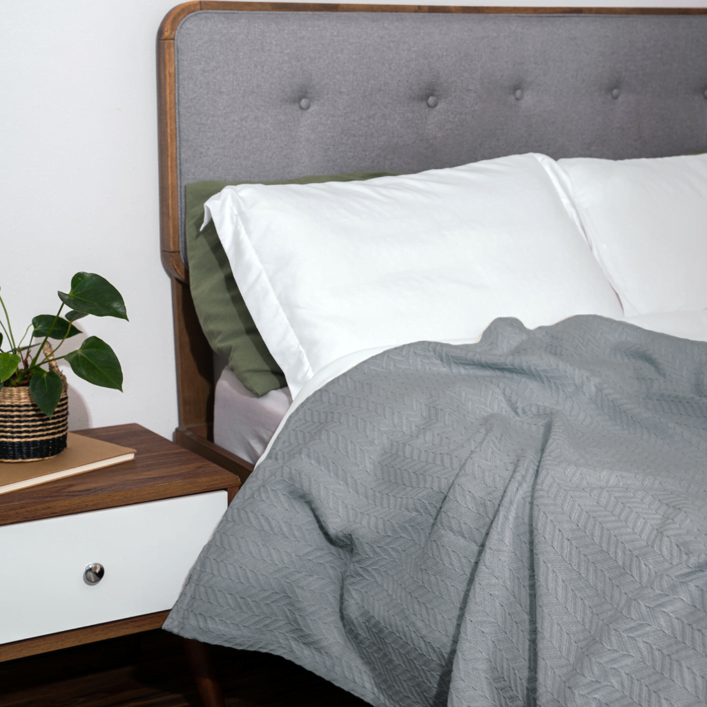 Herringbone Cotton Blanket home decor with nature-inspired artwork - product view 8