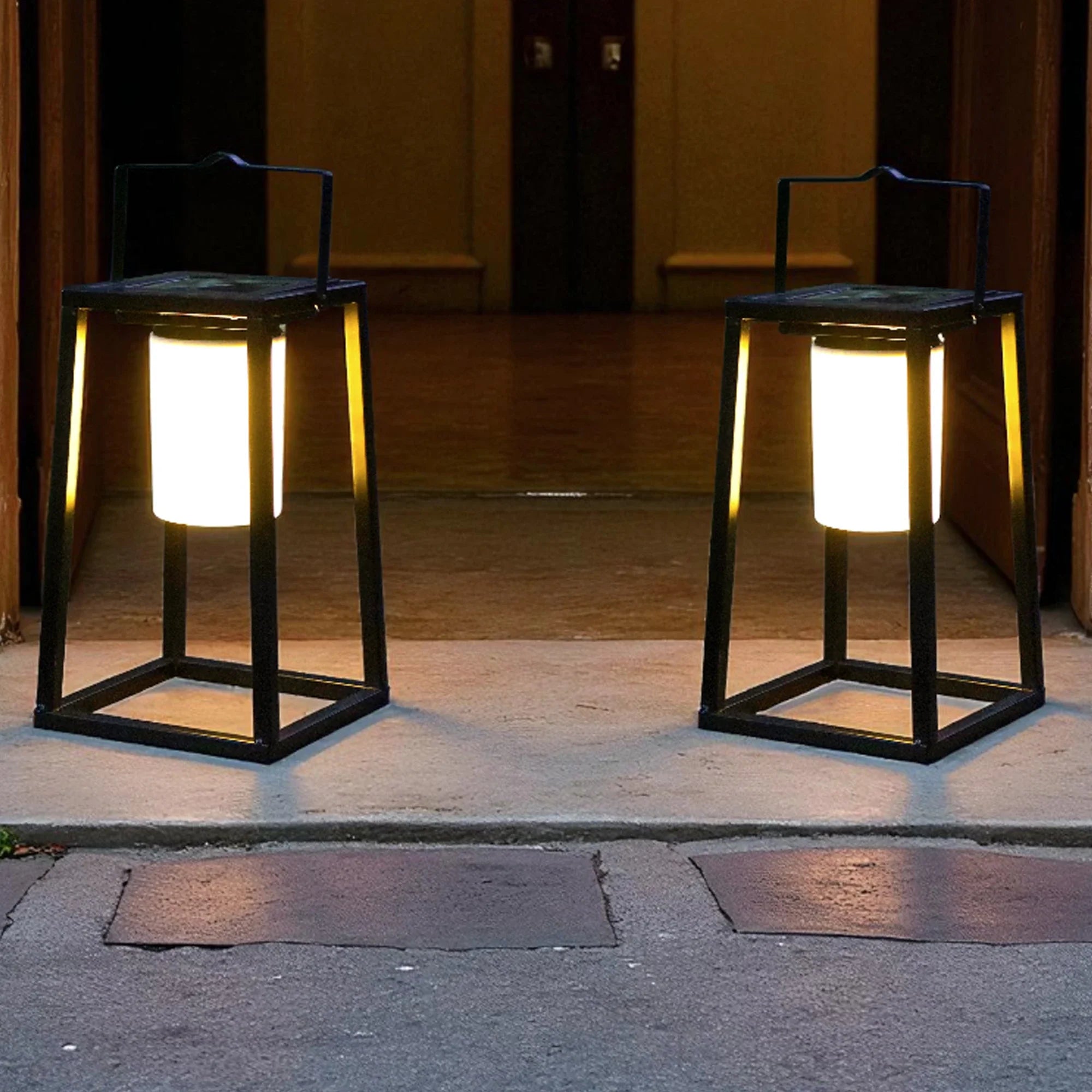 Outdoor Solar Lantern Portable Brightness Solar Lamp Ip44 Waterproof decorative candle lanterns with nature-inspired artwork - product view 6