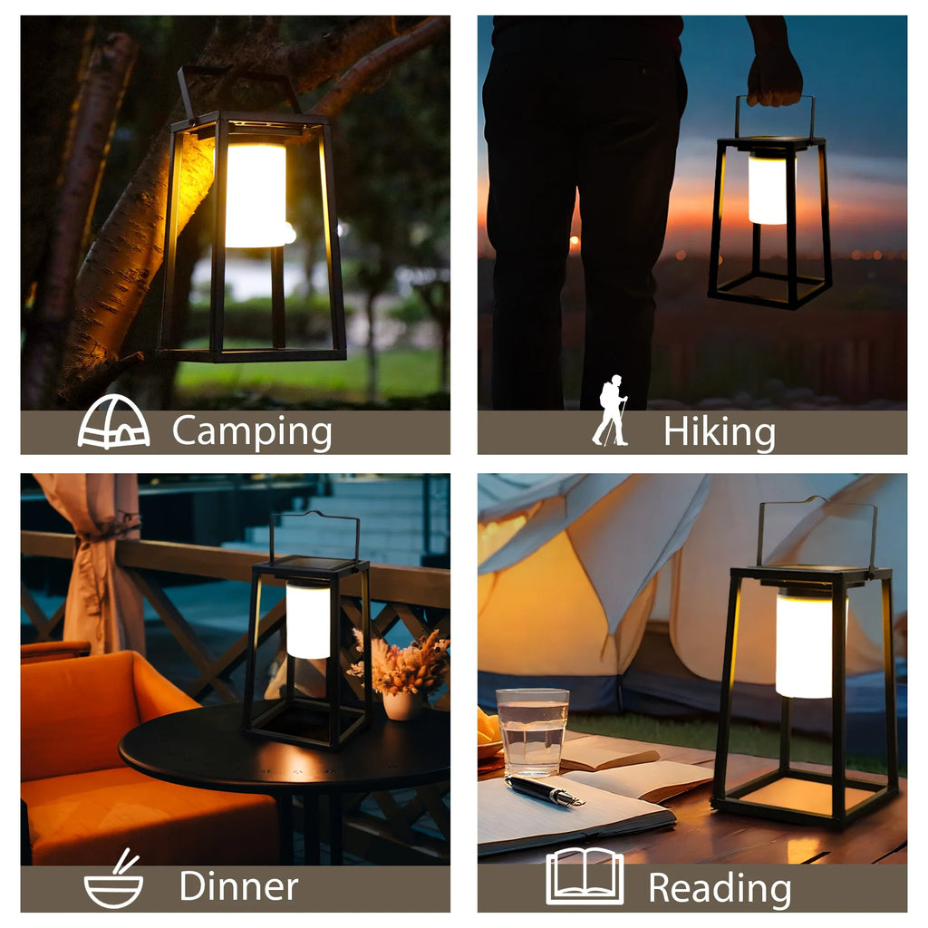 Outdoor Solar Lantern Portable Brightness Solar Lamp Ip44 Waterproof decorative candle lanterns with nature-inspired artwork - product view 7