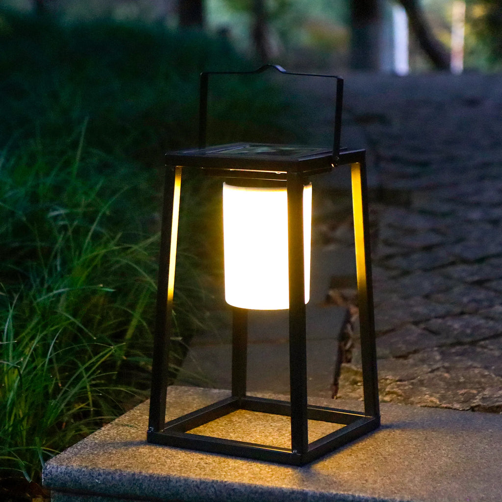 Outdoor Solar Lantern Portable Brightness Solar Lamp Ip44 Waterproof decorative candle lanterns with nature-inspired artwork