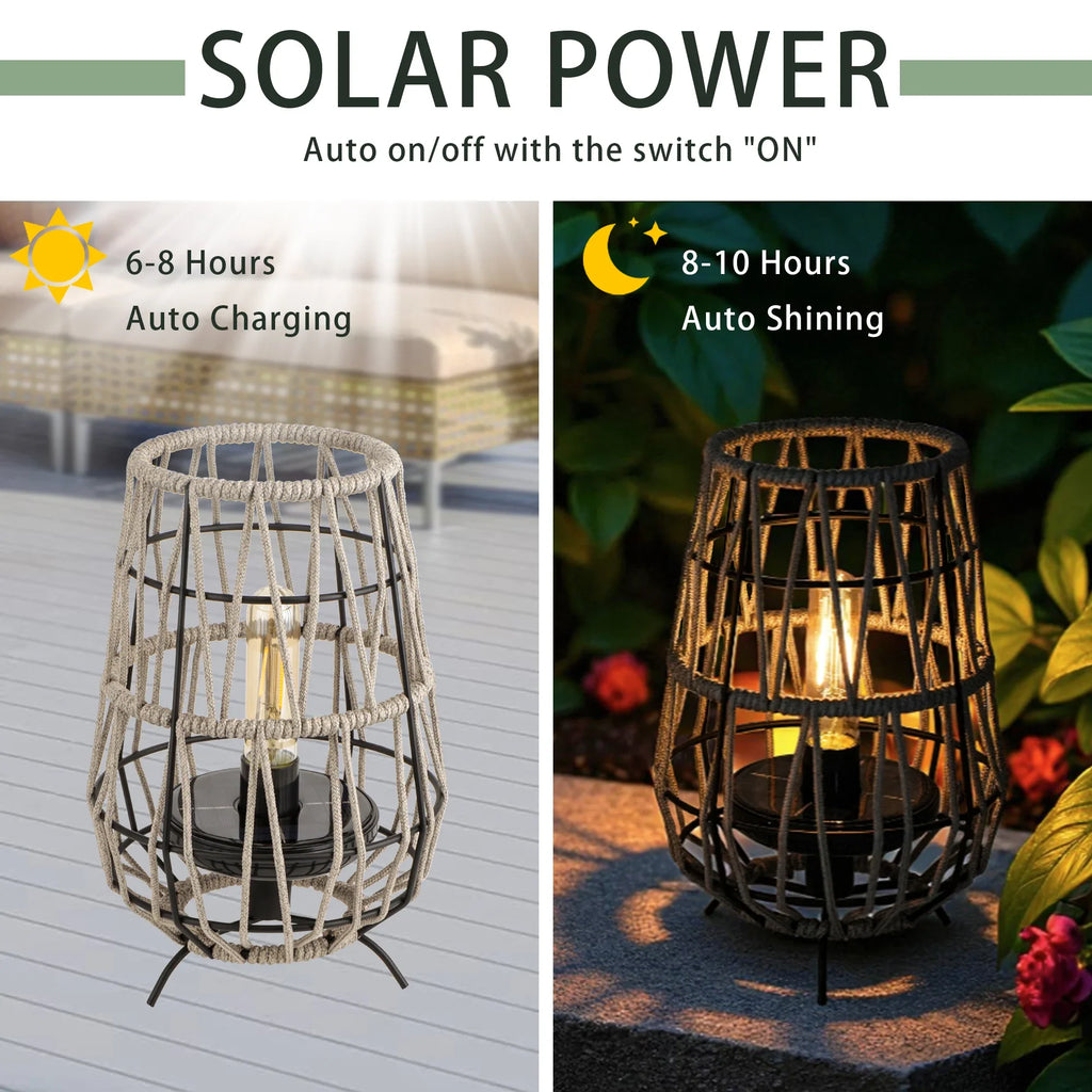 Set of 2 Solar Lantern Outdoor Table Lamp Outside Hanging Solar Lights new product with nature-inspired artwork - product view 10