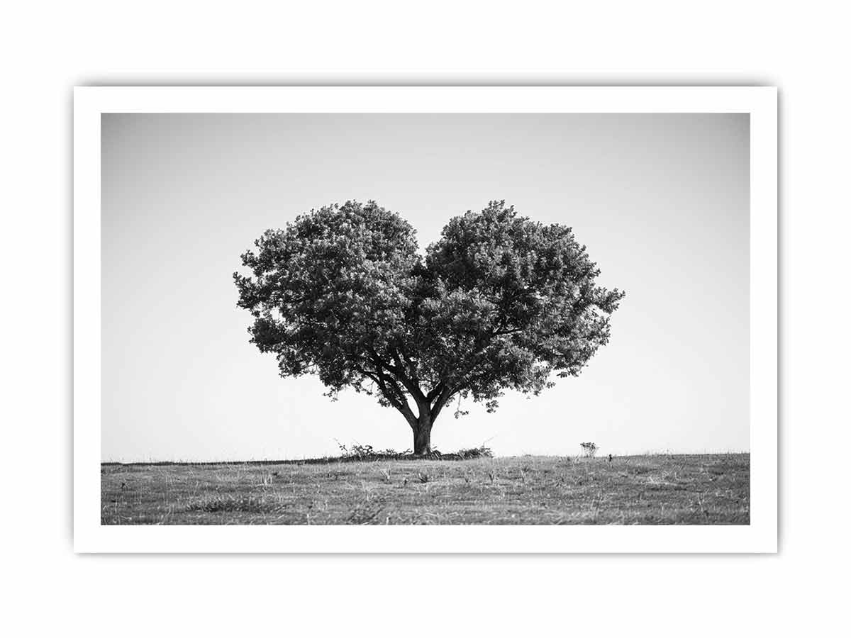 Tree Heart  Black and white Photography Canvas Art Print-8
