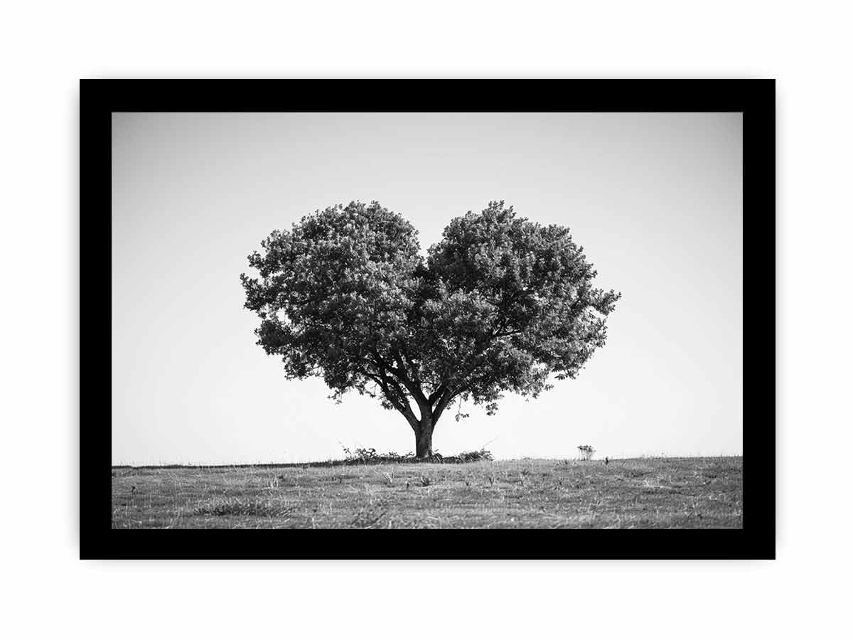 Tree Heart  Black and white Photography Canvas Art Print-7