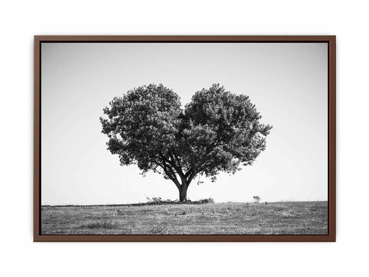 Tree Heart  Black and white Photography Canvas Art Print-6