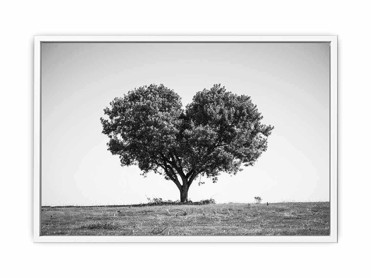 Tree Heart  Black and white Photography Canvas Art Print-5
