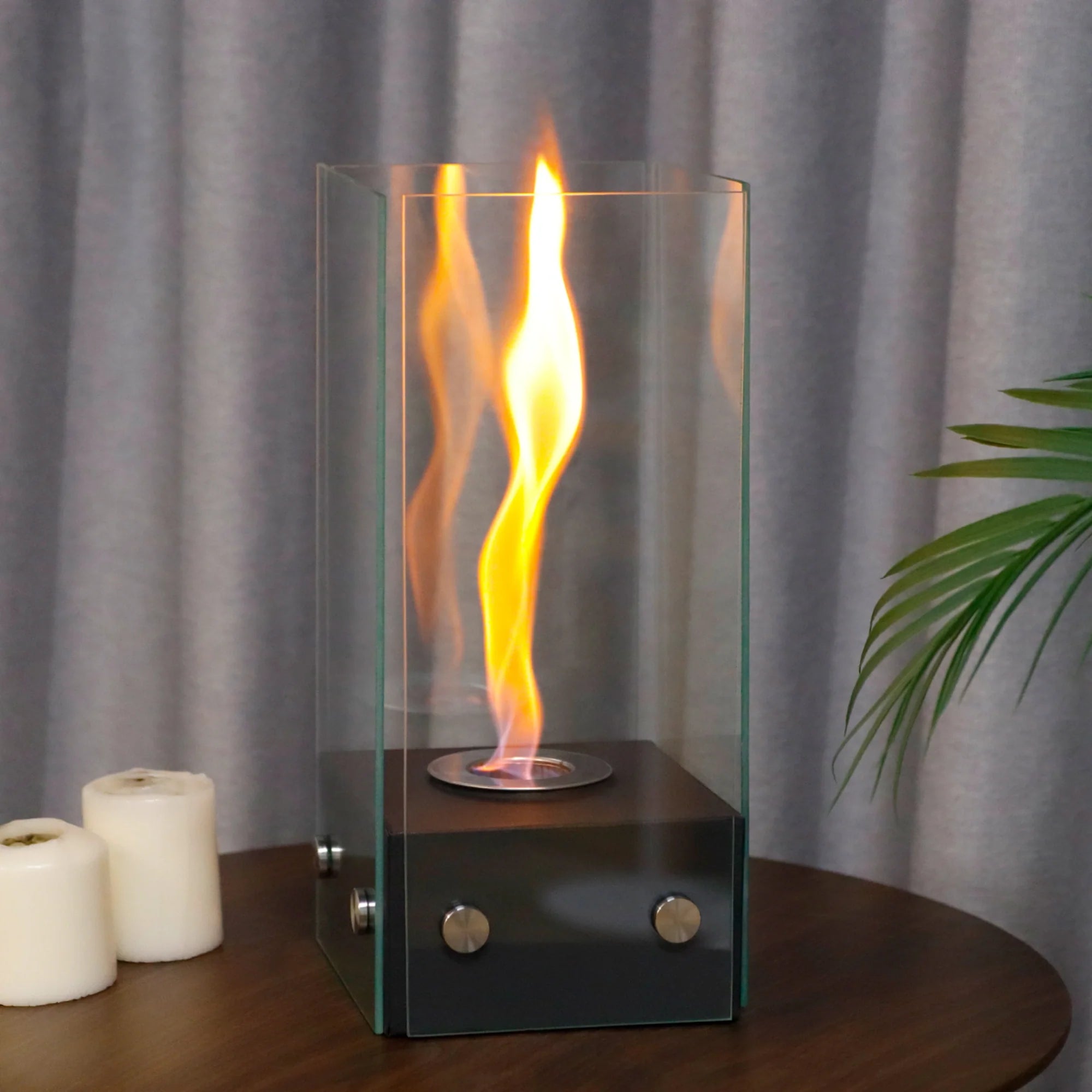 Rectangular Tabletop Firepit 35cm H gel & ethanol fireplaces with nature-inspired artwork - product view 4