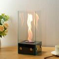 Rectangular Tabletop Firepit 35cm H gel & ethanol fireplaces with nature-inspired artwork