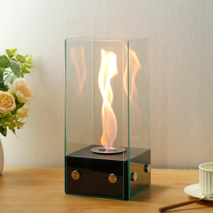 Rectangular Tabletop Firepit 35cm H gel & ethanol fireplaces with nature-inspired artwork