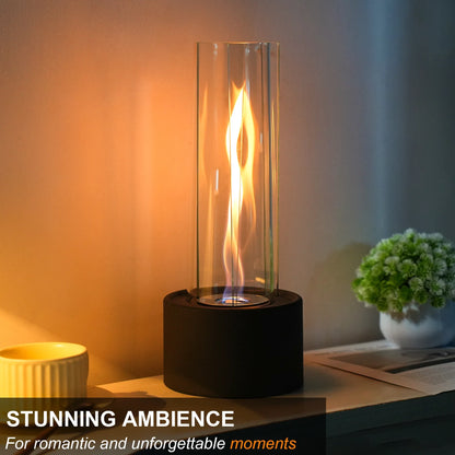 Cylindrical Bioethanol Vented uncategorized / needs cleanup with nature-inspired artwork - product view 2