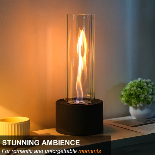 Cylindrical Bioethanol Vented uncategorized / needs cleanup with nature-inspired artwork - product view 2