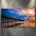 Beach Pier & Ocean Horizon Canvas wall art with nature-inspired artwork