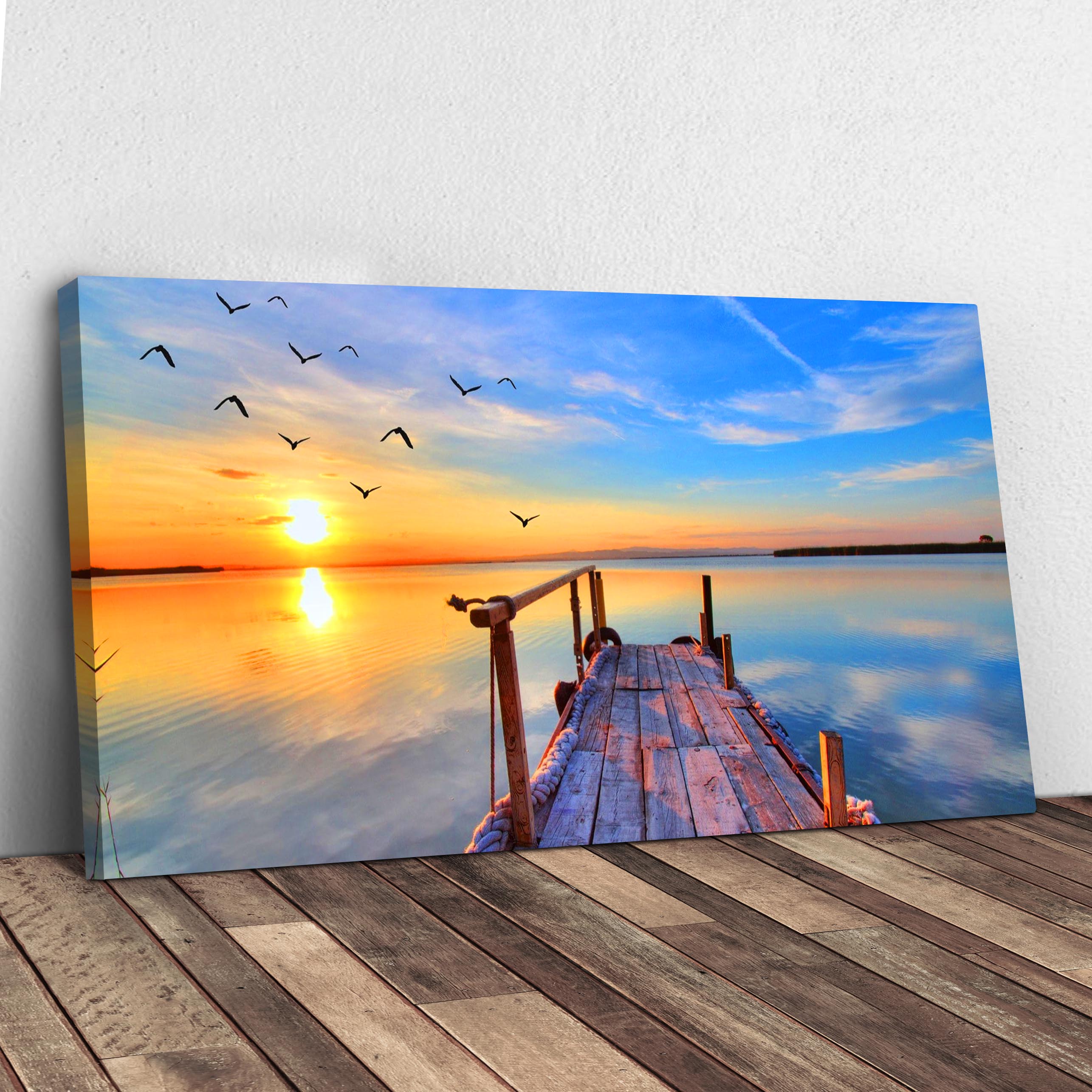 Dock Sunset View Canvas wall art with nature-inspired artwork - product view 2