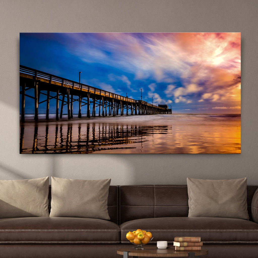 Beach Pier & Ocean Horizon Canvas wall art with nature-inspired artwork - product view 3