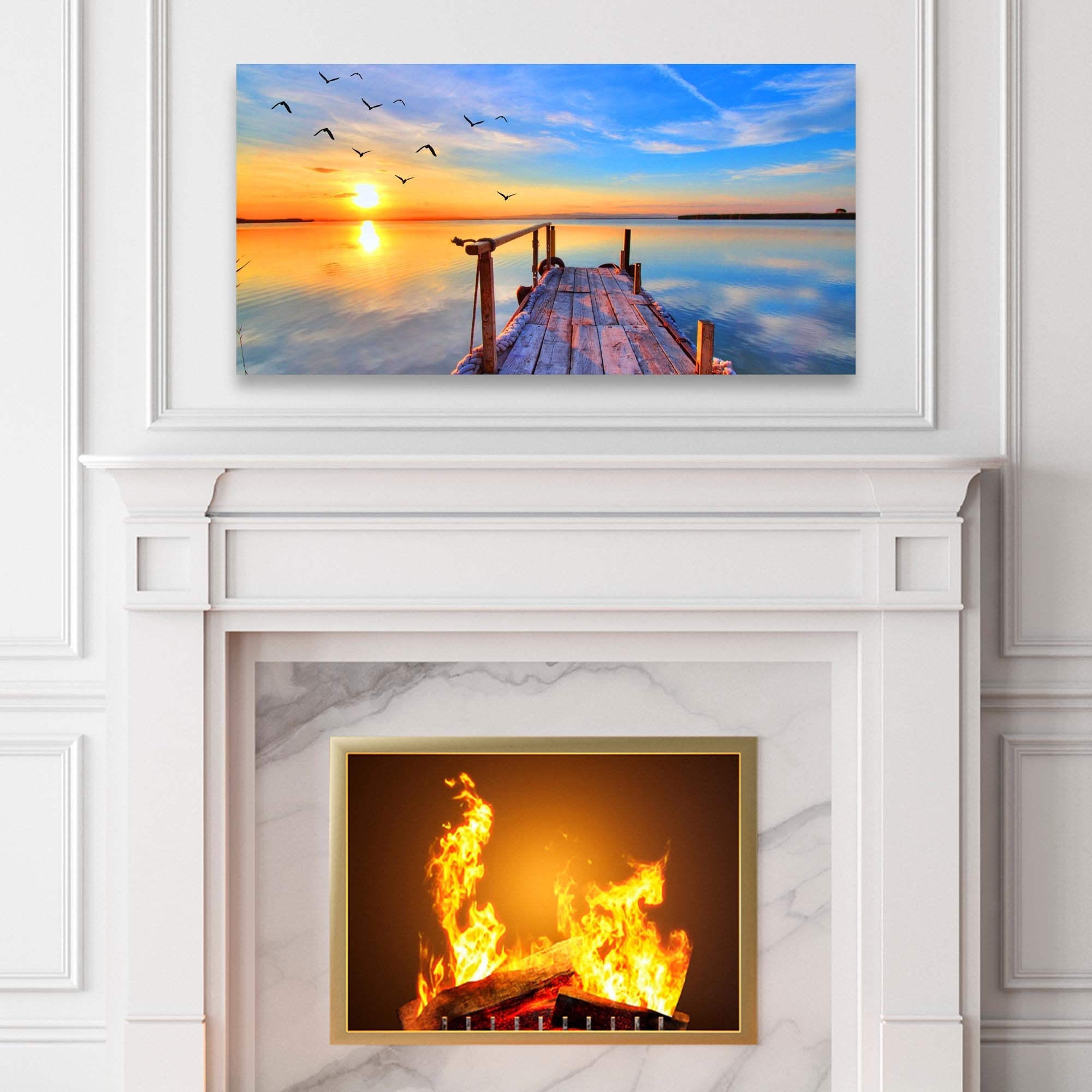 Dock Sunset View Canvas wall art with nature-inspired artwork - product view 3