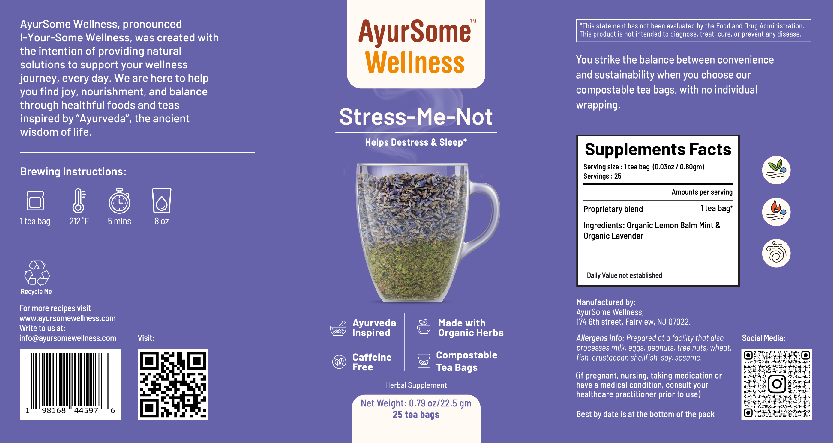 Stress tea & infusions with nature-inspired artwork - product view 5