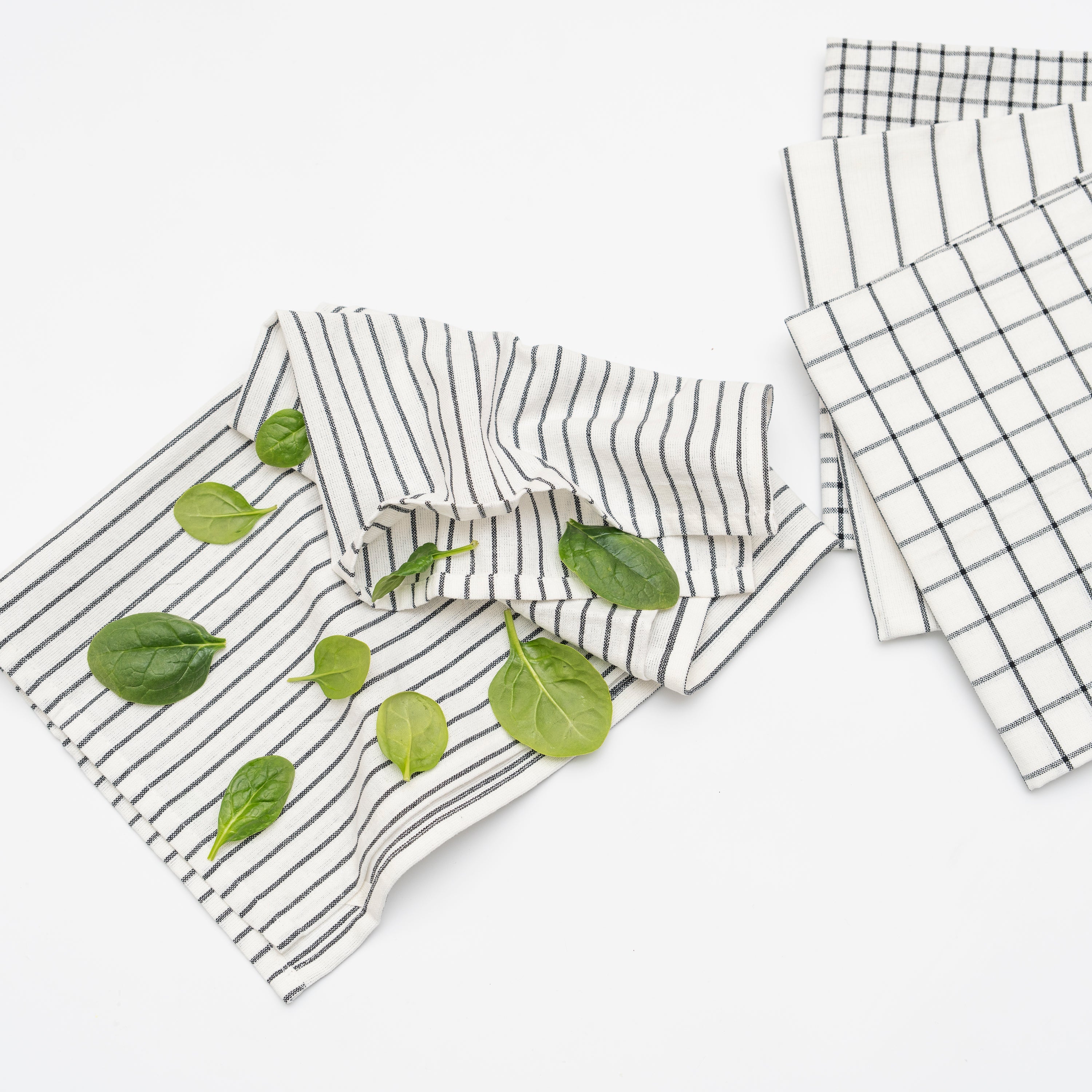 Stripe & Check Kitchen Towel Set home decor with nature-inspired artwork - product view 6