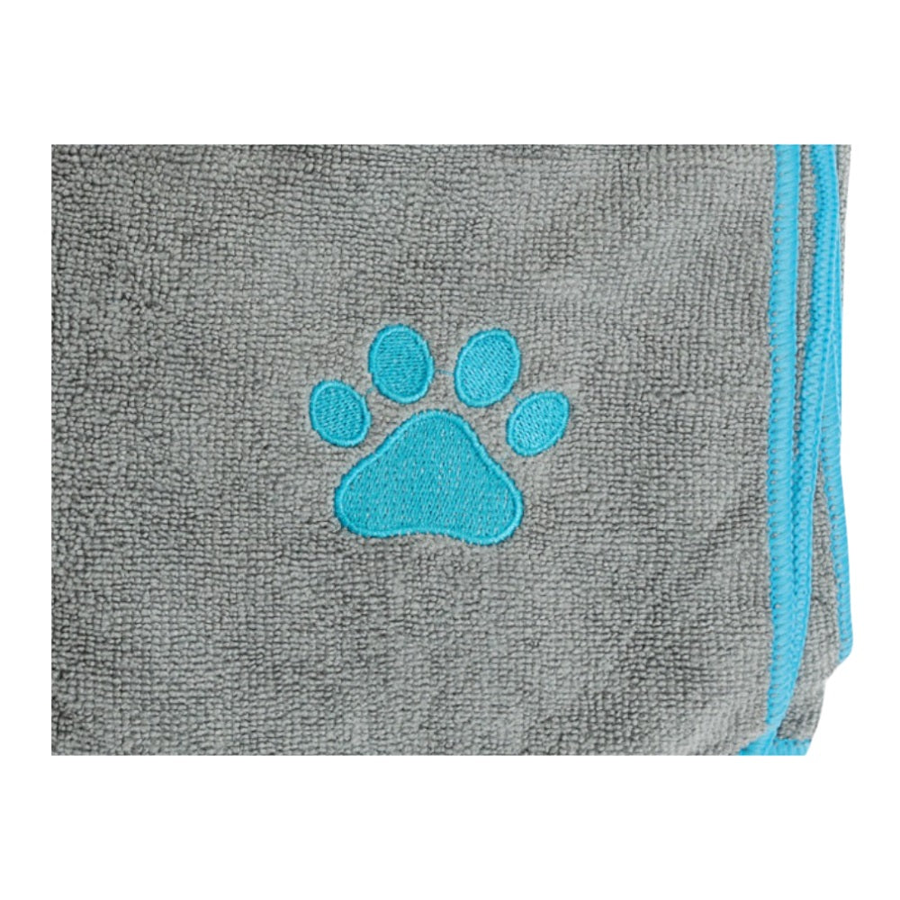 Country Living Large Gray Microfiber Dog Bath Towel with Teal wall art with nature-inspired artwork - product view 4