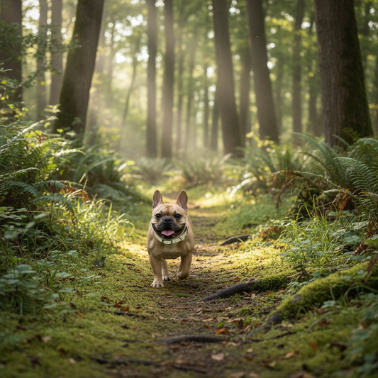 Tranquil Leaf Dog Collar Outdoor Mockup