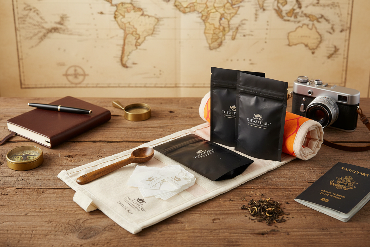 Traveler's Tea Gift Kit Travel Mockup